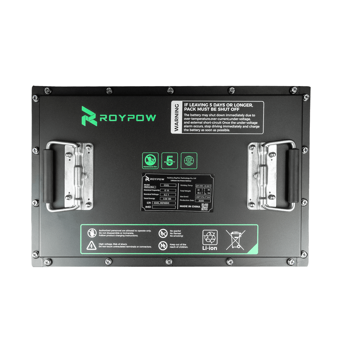 51V 65A Golf Cart Lithium Battery RoyPow LiFePO4 S5165L_S5165L