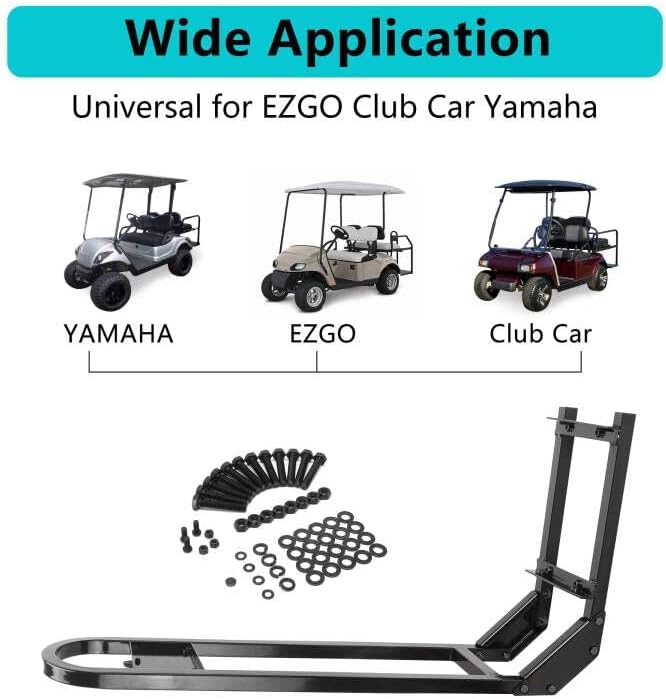 Universal Golf Cart Rear Seat Safety Grab Bar For Rear Seat Kits - Black