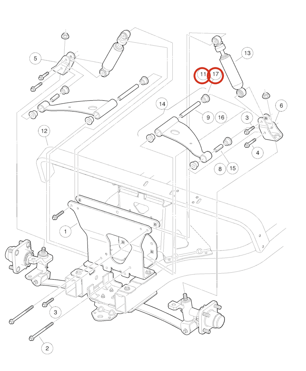 Leaf Spring Bushing for Club Car Precedent (Years 2004-Up) 102956201, 102287401_102956201/102287401