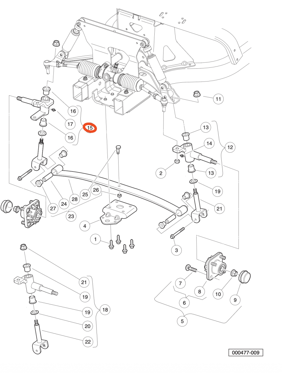 Passenger Side Spindle Club Car Precedent G&E 2009+ 102878101/103638702_102878101/103638702