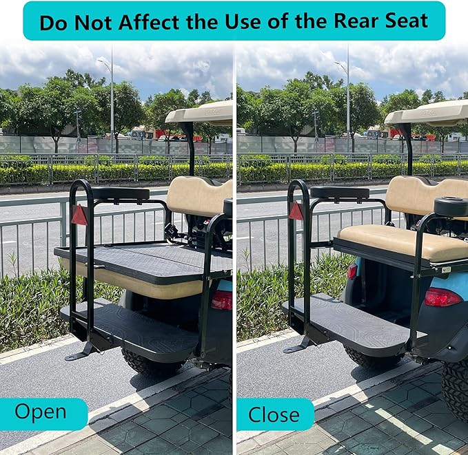 Universal Golf Cart Rear Seat Safety Grab Bar For Rear Seat Kits - Black_DT032