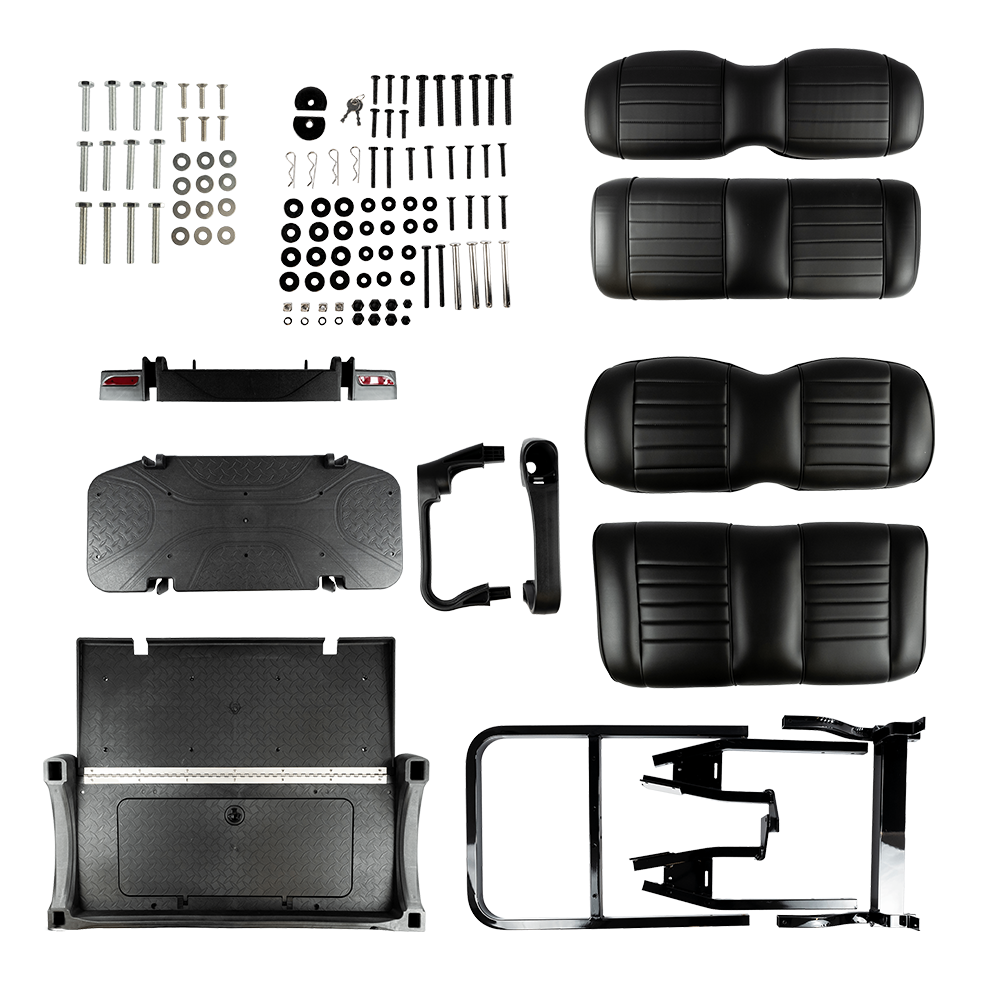 Deluxe Rear Seats + Backrests Black EZGO RXV