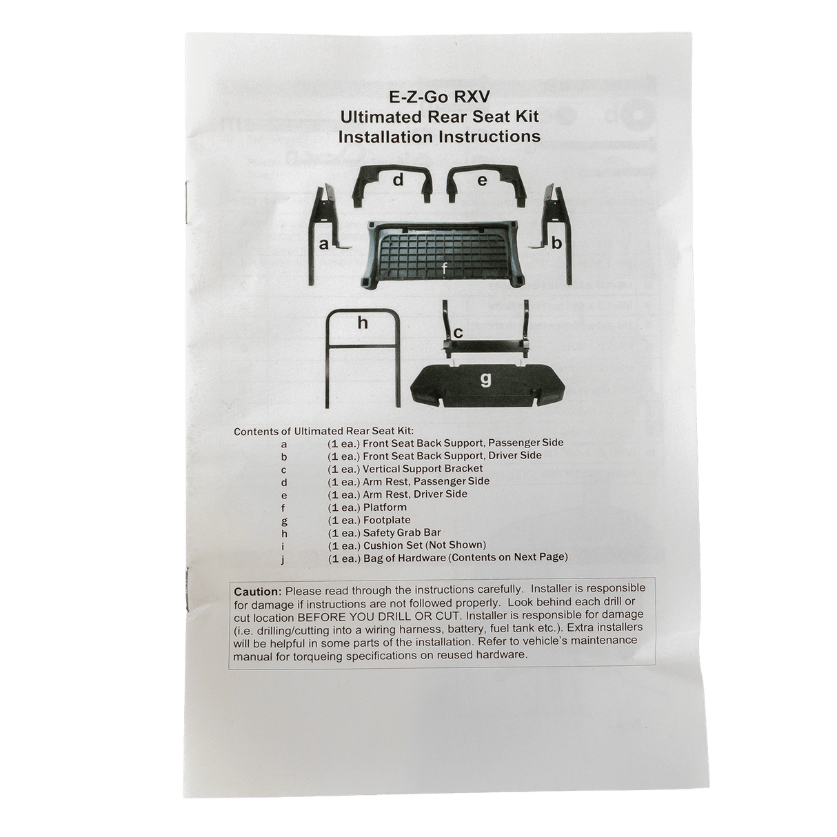 Deluxe Rear Seats + Backrests Black EZGO RXV