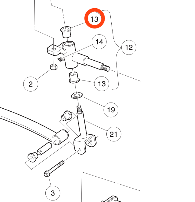 Club Car DS Bronze Lower Bushing (1979-Up) 7048, 102288201_7048