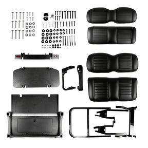 Deluxe Rear Seats + Backrests Black EZGO RXV_REARSEATKIT.EZGO.RXV.BLACK