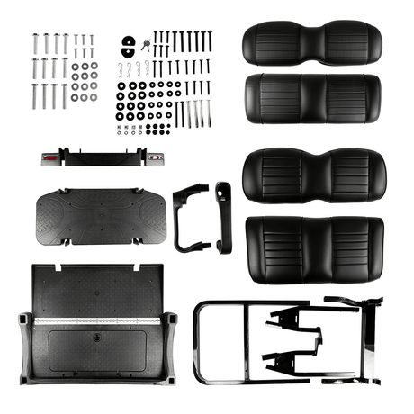 Deluxe Rear Seats + Backrests Black EZGO RXV_REARSEATKIT.EZGO.RXV.BLACK