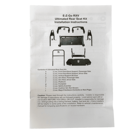 Deluxe Rear Seats + Backrests Black EZGO RXV_REARSEATKIT.EZGO.RXV.BLACK
