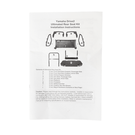 Deluxe Rear Seats + Backrests Black Yamaha Drive 2_REARSEATKIT.YAM.DR2.BLACK