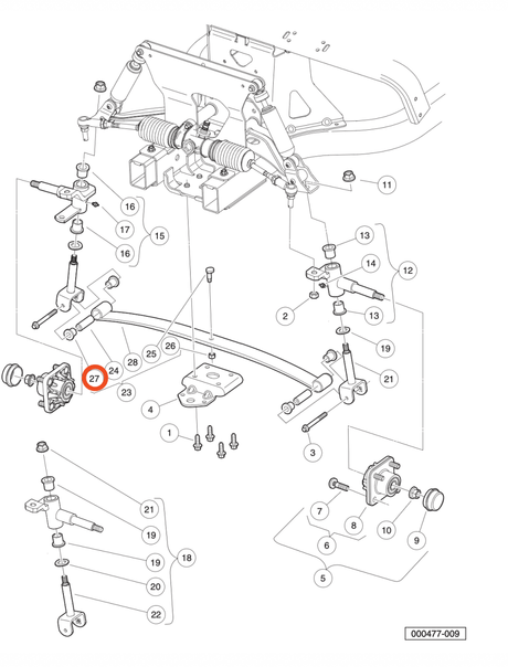 Front Leaf Spring Bushing for Club Car Precedent (Years 2004-Up) 102956201, 102287401_102956201/102287401
