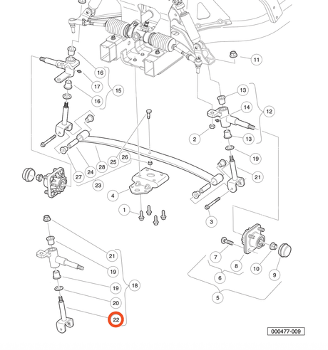 King Pin Assembly for Club Car Precedent, Petrol & Electric, 2004-2009 1103638601/102287201_103638601/102287201