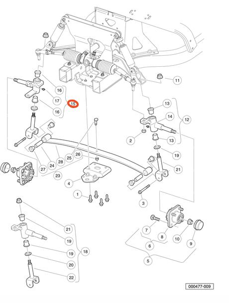 Passenger Side Spindle Club Car Precedent G&E 2009+ 102878101/103638702_102878101/103638702